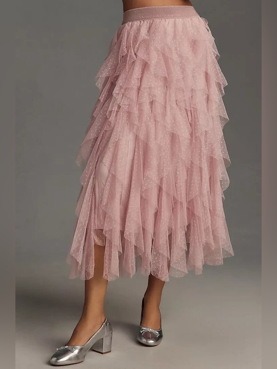 Anthropologie Dresses & Skirts - Anthropologie Chéri Ruffled Tulle Midi Skirt M/Like New